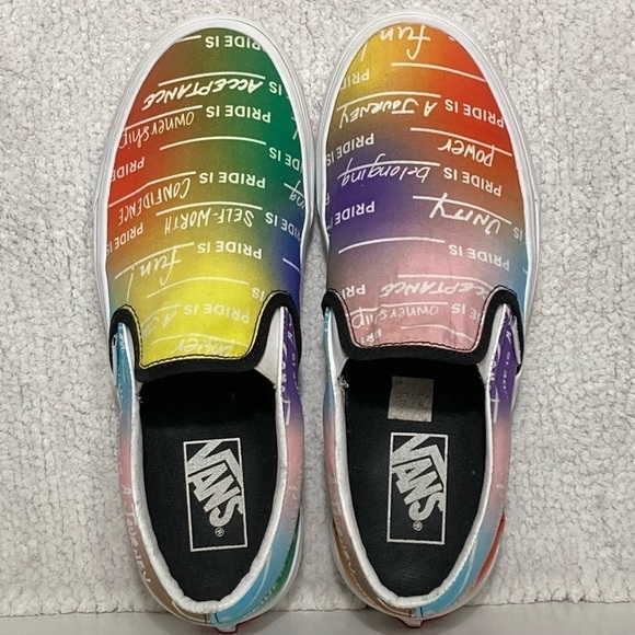 Vans Pride Rainbow Unisex OfftheWall Slip On Sneakers Shoes SZ US M 7 & W 8.5 - Picture 5 of 11